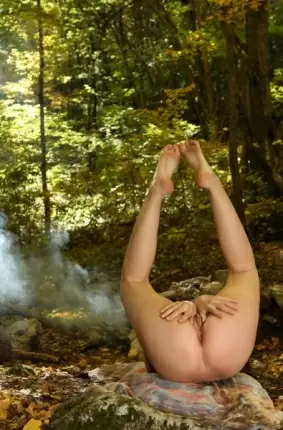 Images 10 - Полу голая девка в лесу около костра 