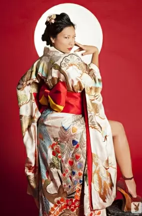 Images 28 - Голая японская гейша с классными сиськами эротично позирует (54 ню фото) 
