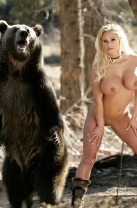 Images 21 - Грудастая развратница позирует рядом с диким медведем 